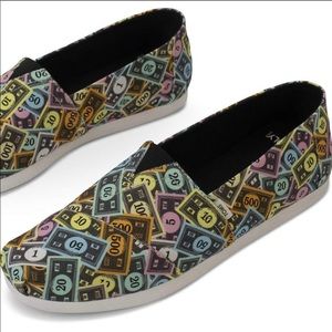 🎁 💝 New Ladies Toms Alpargata Multi Monopoly Print